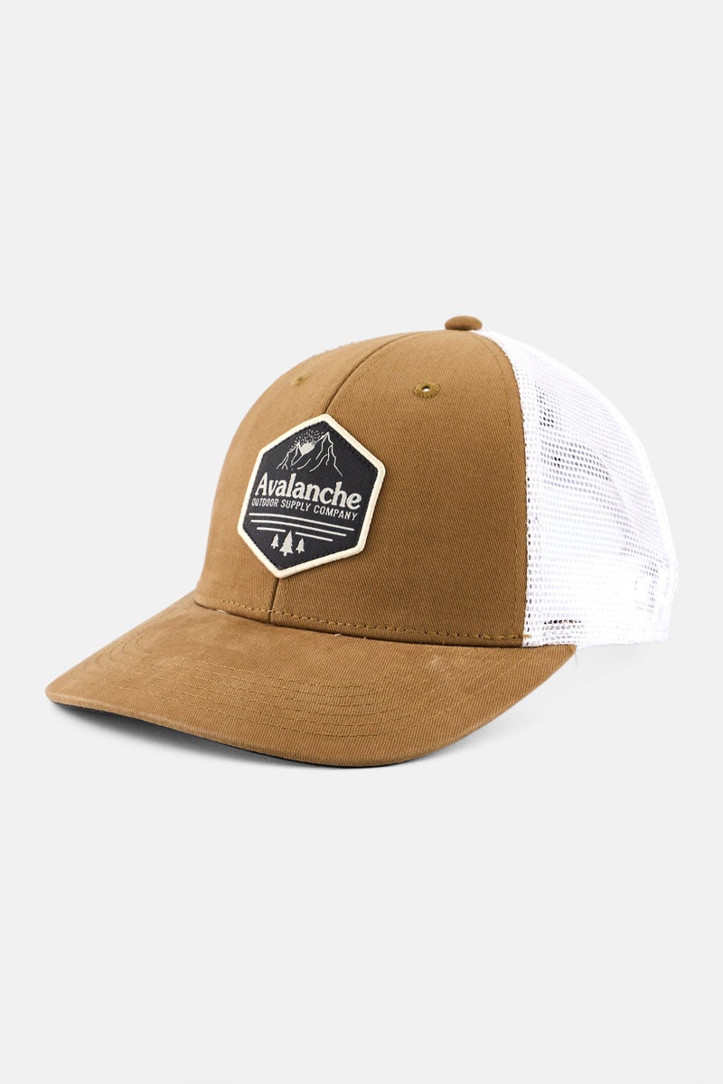 Avalanche Men Brand Logo Adjustable Cap, Khaki - Image 1